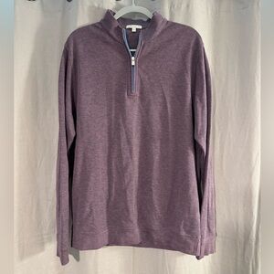 Men's Peter Millar Purple Quarter-Zip Sweater Size Large